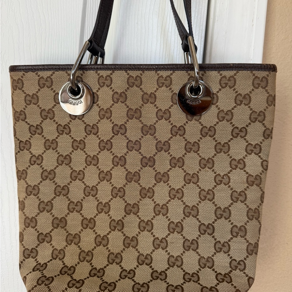 Gucci Beige and Brown GG Canvas Tote